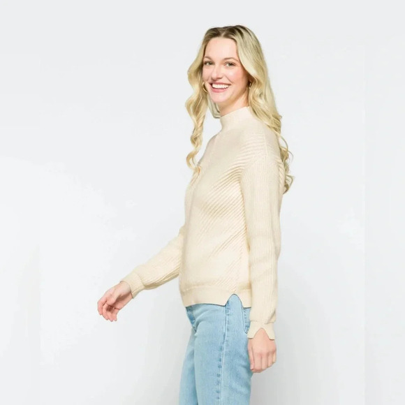 NWT Marine Layer Skylar Turtleneck Ivory Sweater - Picture 2 of 9